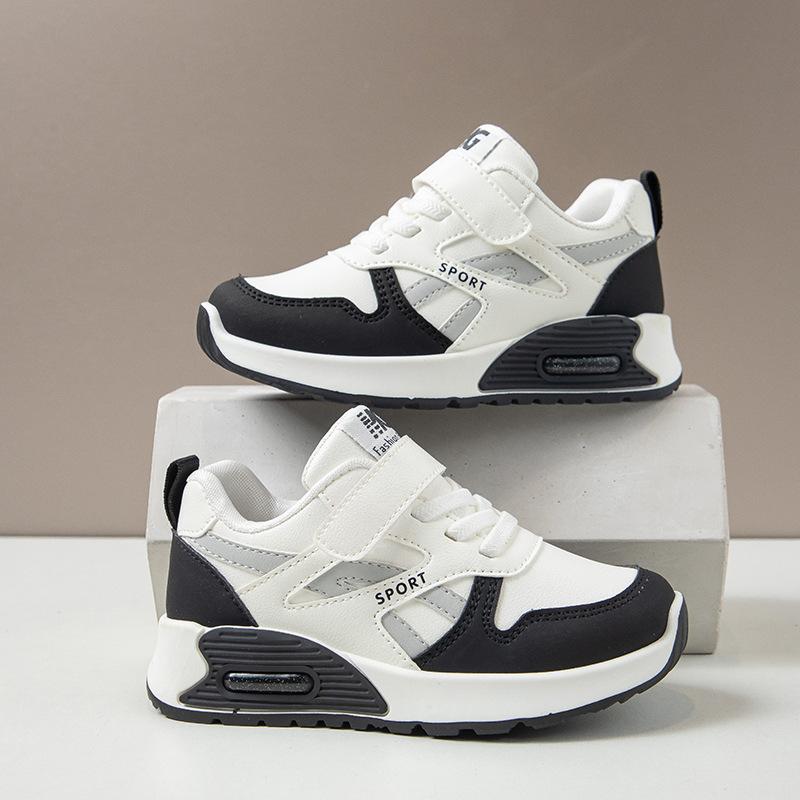 Children's Leather Sneakers 2025 Autumn New Soft-soled Lightweight Non-slip Fashion Versatile Medium and Older Children's Casual Shoes