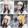 Thickened Ear-flapped Hat Cat Ear Earmuffs Hat Kawaii Lamb Beanie  Female
