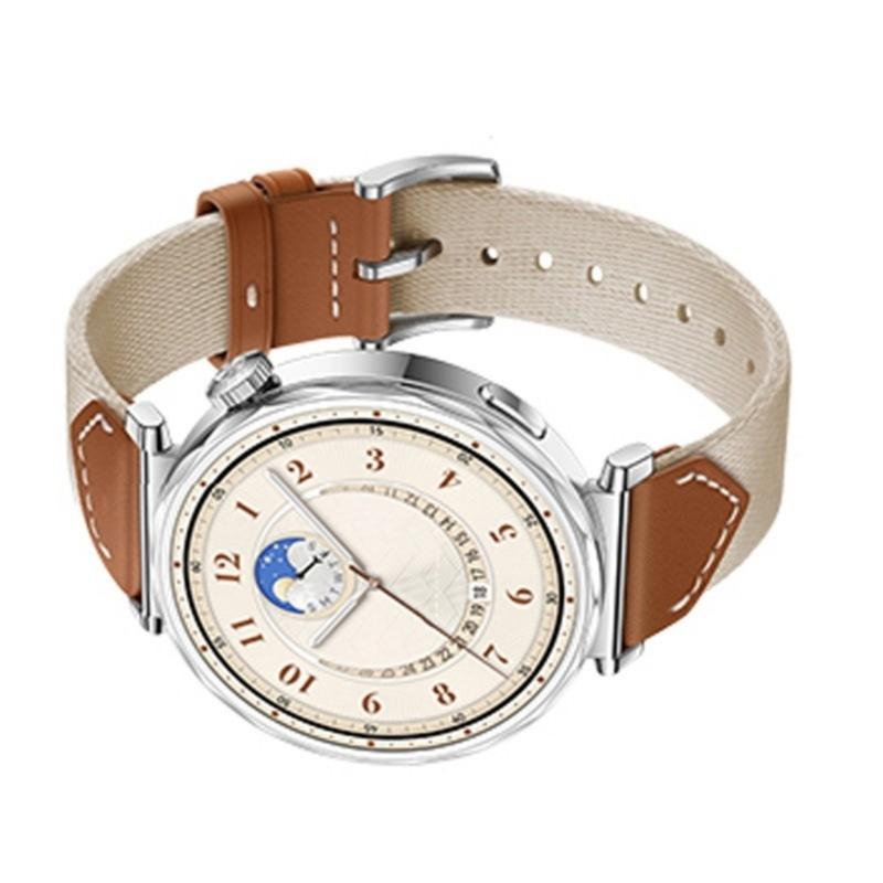 Leather & Nylon Woven Strap Woven Band Elegant Leather Nylon Blend Watchband Elegant Strap Watch Accessories for GT5