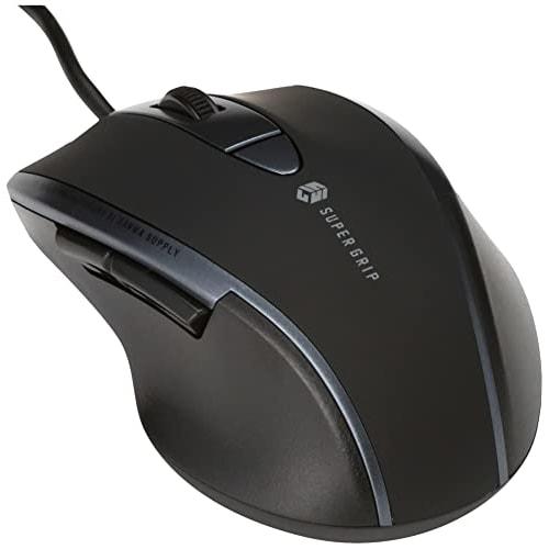 Sanwa Supply Mouse, Wired, USB Connection, Quiet, Blue LED, 5 Buttons (Equipped with Back and Forward Buttons), Medium Size, Black MA-BL168BK