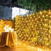 1pc 192LED EU Plug LED Net Mesh String Decorative Lights,3*2M Christmas Window Decoration Mesh Lights For Garden Party Weddings