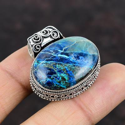 Azurit Malachit Anhänger Edelstein Anhänger 925 Sterling Silber Anhänger handgemachter Schmuck Vintage Anhänger Einzigartiges Design Anhänger Geschenk für Mama