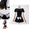 Alluring Short Sleeve Lace Women's Costume French Maid Dress For Halloween Festivities