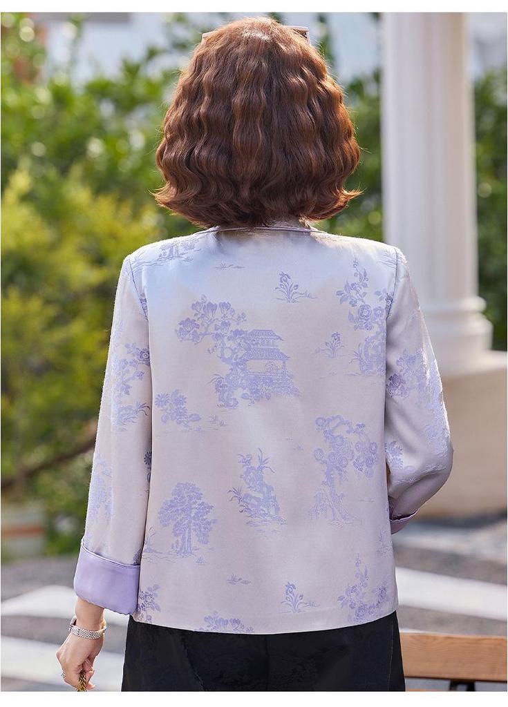 Elegant Spring Tang Suit Jacket for Middle-Aged & Elderly Women - New 2026 Design