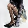 High Waist Mesh Lace-up Pantyhose Smooth Hollow-out Shaping Silk Stockings Stretch High-Density Sheer Pantyhose Tights Women