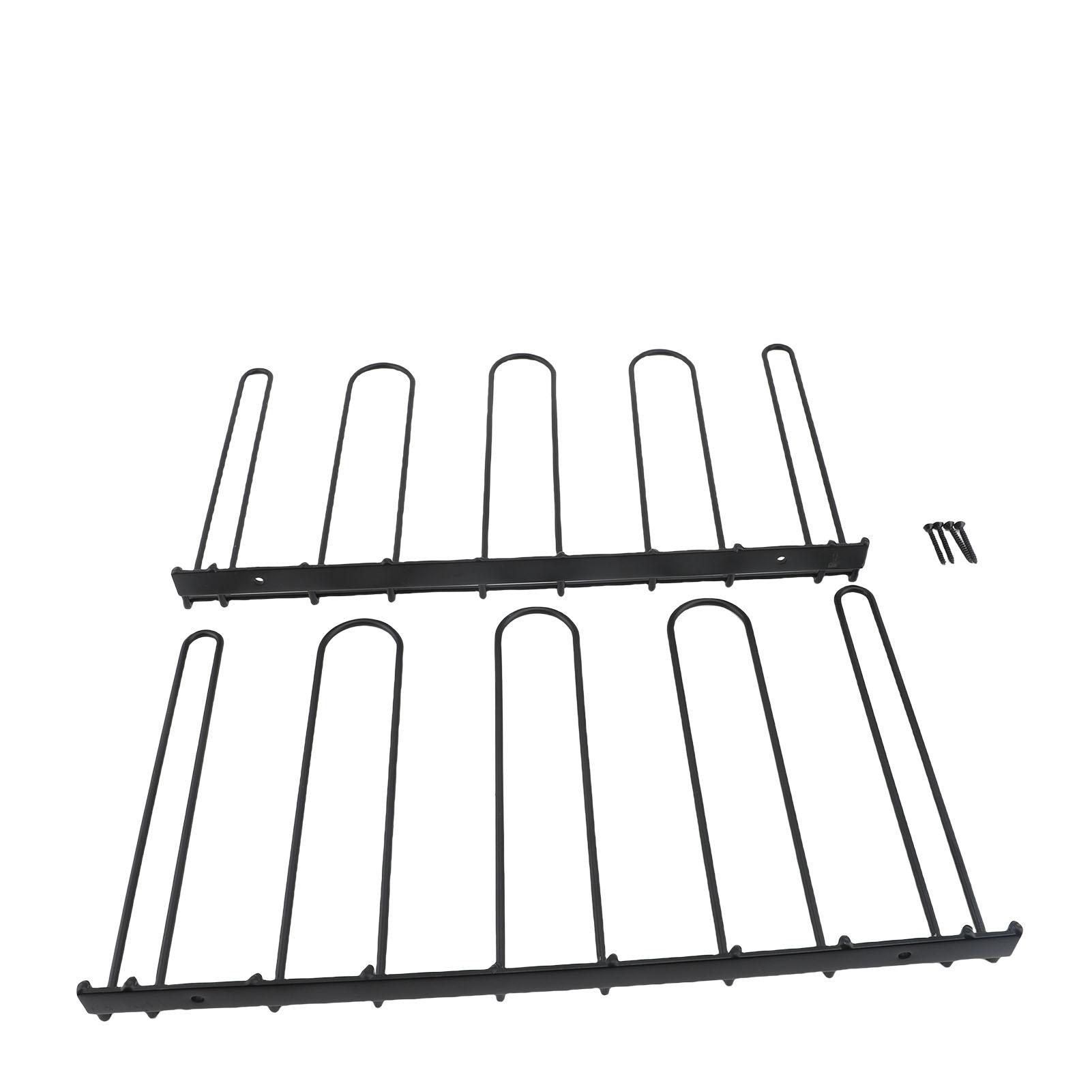 Wand Schoenenrek, Zwart Metaal Ruimtebesparende Aan de Muur Gemonteerde Schoenhouder voor 4 Paren Laarzen Waders, met Sterke Draagkracht tot 50lbs