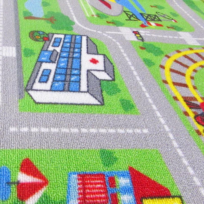 Dětská hrací podložka Město - Pratelný koberec se silnicemi pro hru s autíčky a lezení