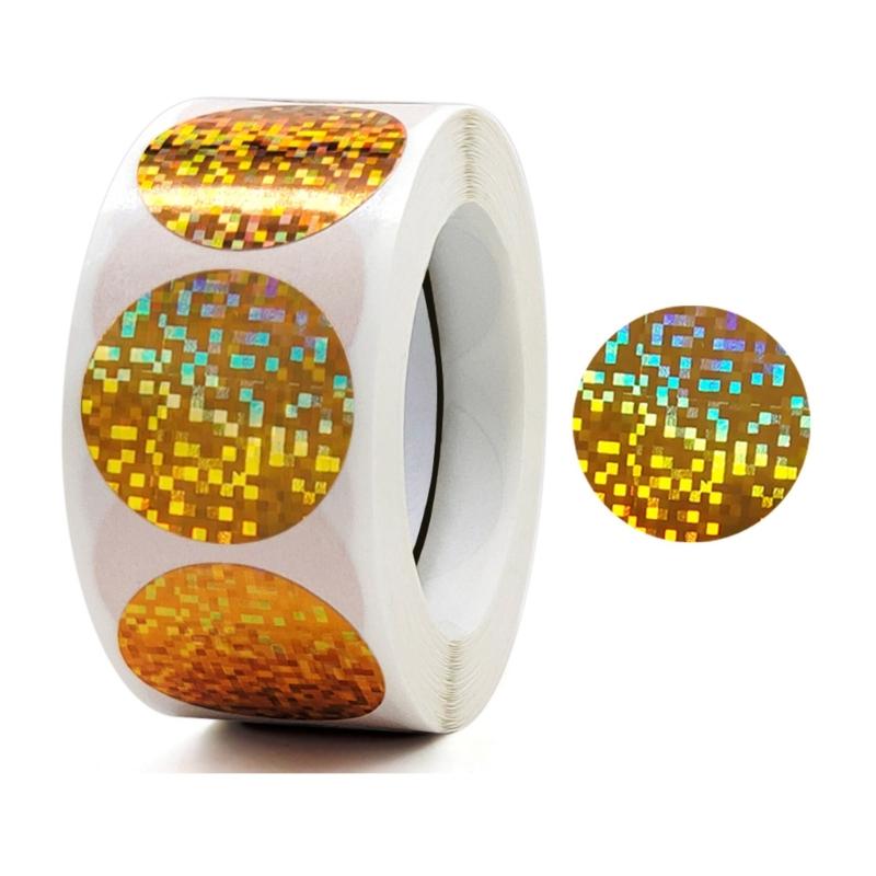 50 Pcs Round Sticker Colorful Sticker Scrapbook Sticker Reward Sticker Glittering Sticker Decorative Label Sticker