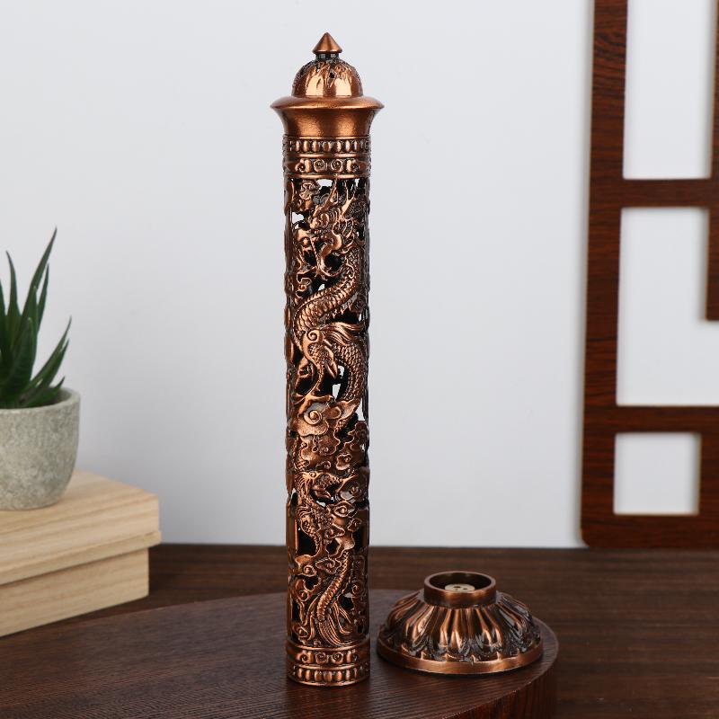 Retro vertikální kadidlo, Buddha, srdce, sútra, drak, fénix, sloup, kovová vonná tyčinka, domácí kancelář, obřadní dekorace