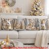 Set aus 4 Weiße Bären Leuchtturm Winter Pfirsichhaut Kissenbezug 2D Flach Gedruckt Sofakissenhülle Wohnzimmer Weihnachten