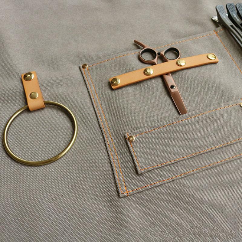 Custom Cross-Back Canvas Apron for Nail Technicians, Barbers, Florists, and Milk Tea Shops