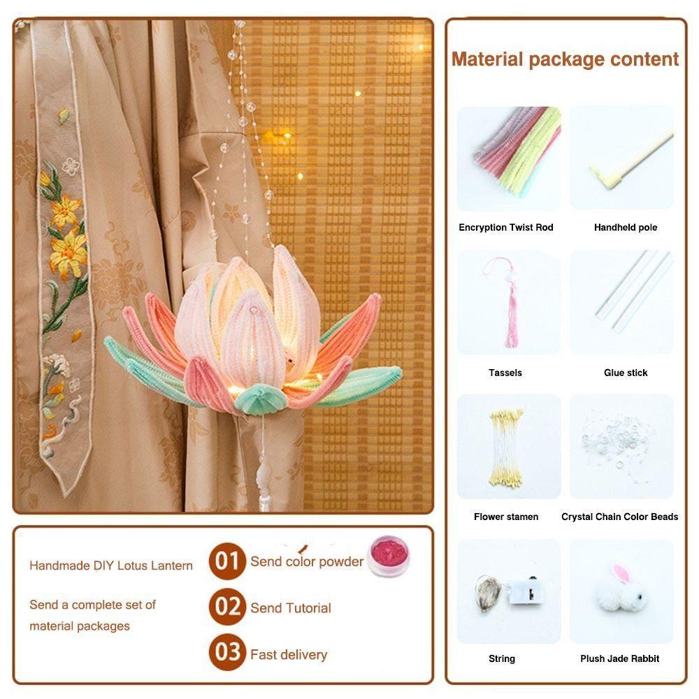DIY Material Bag Bell Flower Lantern Chinese Style DIY Mid-Autumn Glowing Lantern  Toy