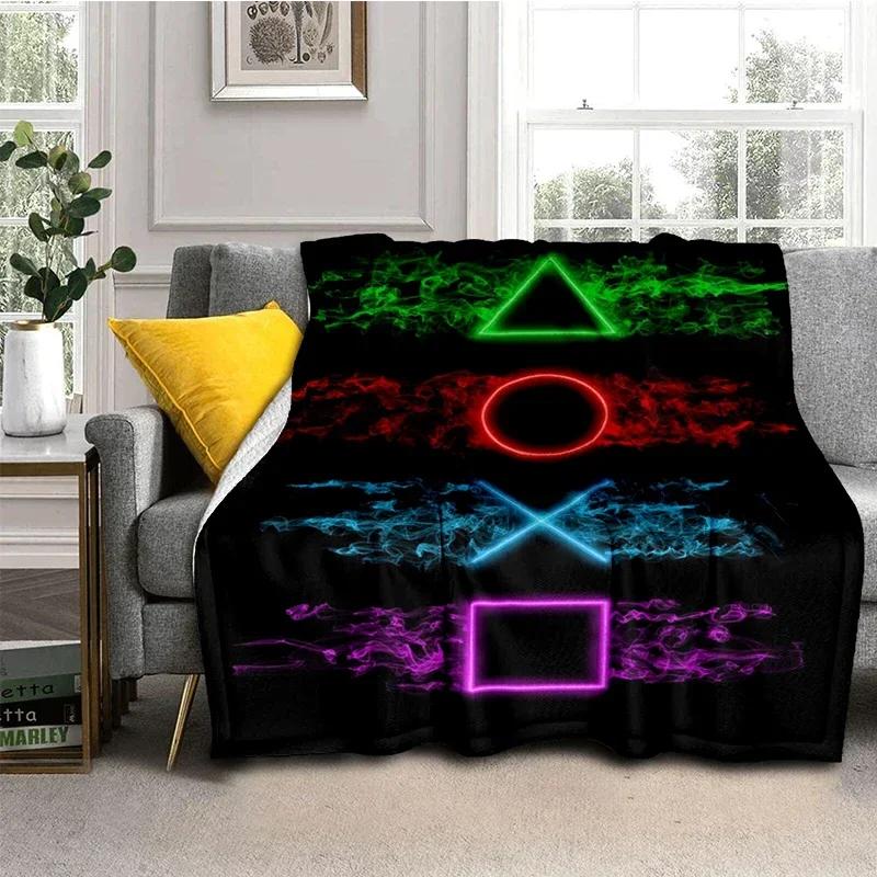 New Full Printed Game Blanket Controller Flannel for Couch Sofa Chair Travel Fashion Office Room Decor Soft Warm Throw