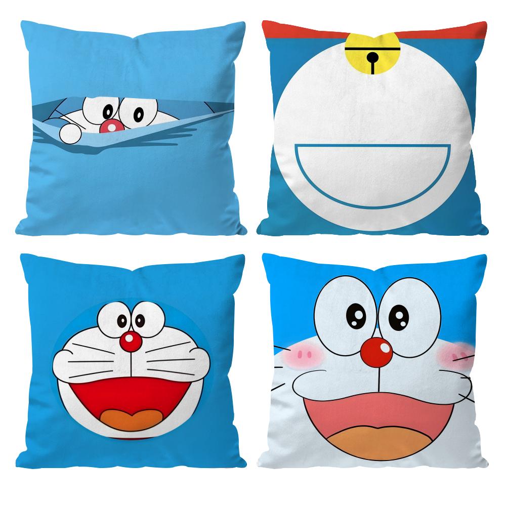 Cute Anime D-DoraemonS Cushion Cover Pattern Printed Pillowcase for Living Room Sofa Cushion Cover & Bedroom Decor