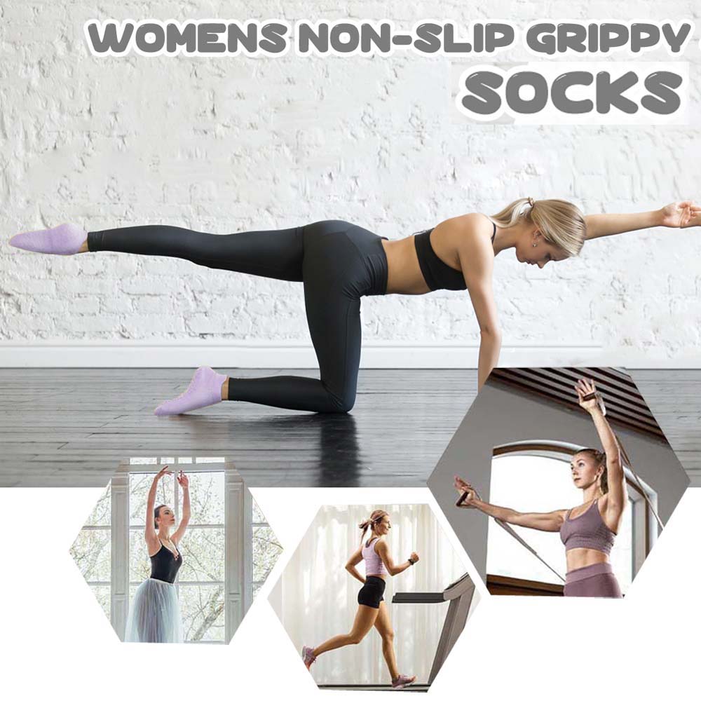 4 Pairs Non-Slip Breathable Yoga Socks for Women – Grip Socks for Pilates, Barre, Dance, and Workouts