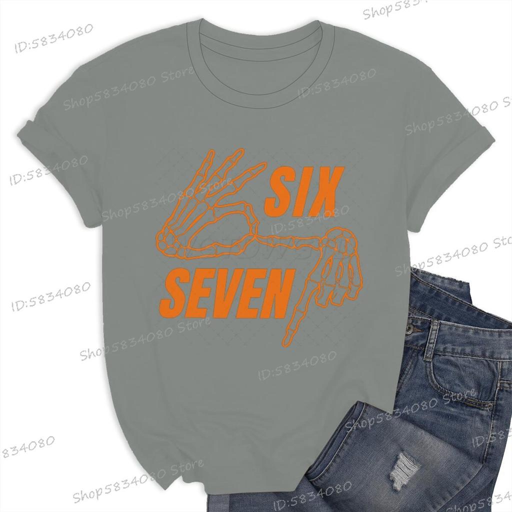 Six Seven Meme Halloween Shirt Funny Gift for Him Her Trend Halloween 6 7 Vintage Tee Unisex Women Internet Humor T Shirt
