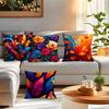 Color Series Butterfly Flowers and Leaves Pillowcase Pillow Covers Throw Pillows Decorative Cushion Cases for Home Car Sofa