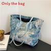 Canvas Tote Bag For Women Large Capacity With Flower Print For Casual Daily Use
