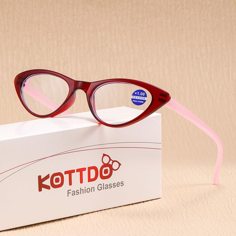 Neue Modische Lesebrille Damen Trendige Cat-Eye-Brille mit Sehstärke Fertigprodukt Fertigbrille Refraktionskraft Brillen