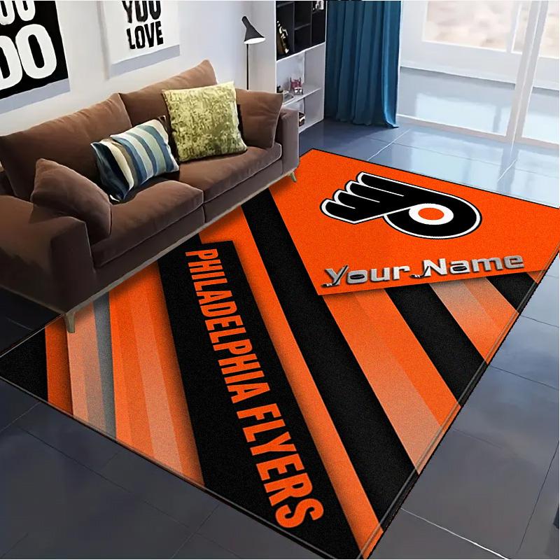 Name Custom Philadelphia Flyers Art Carpet Rug for Living Room Bedroom Home Sofa Decoration,Kids Play Non-slip Floor Mat