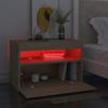 VidaXL LED Bedside Tables 2 Pcs, Nightstands with Storage, Bed Cabinets, Home Bedroom Furniture, Modern, 3082781