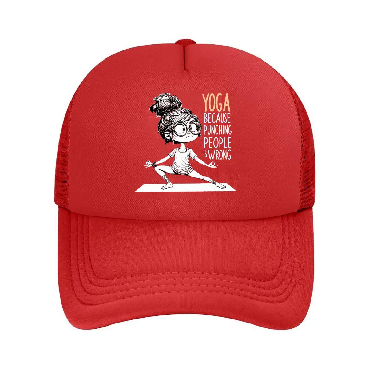 Funny Yoga Graphic Mesh Baseball Cap Hip Hop Adjustable