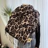 Niche design sweet and cool retro leopard print fringed scarf women's new millennial spice girl style autumn and winter thickened shawl