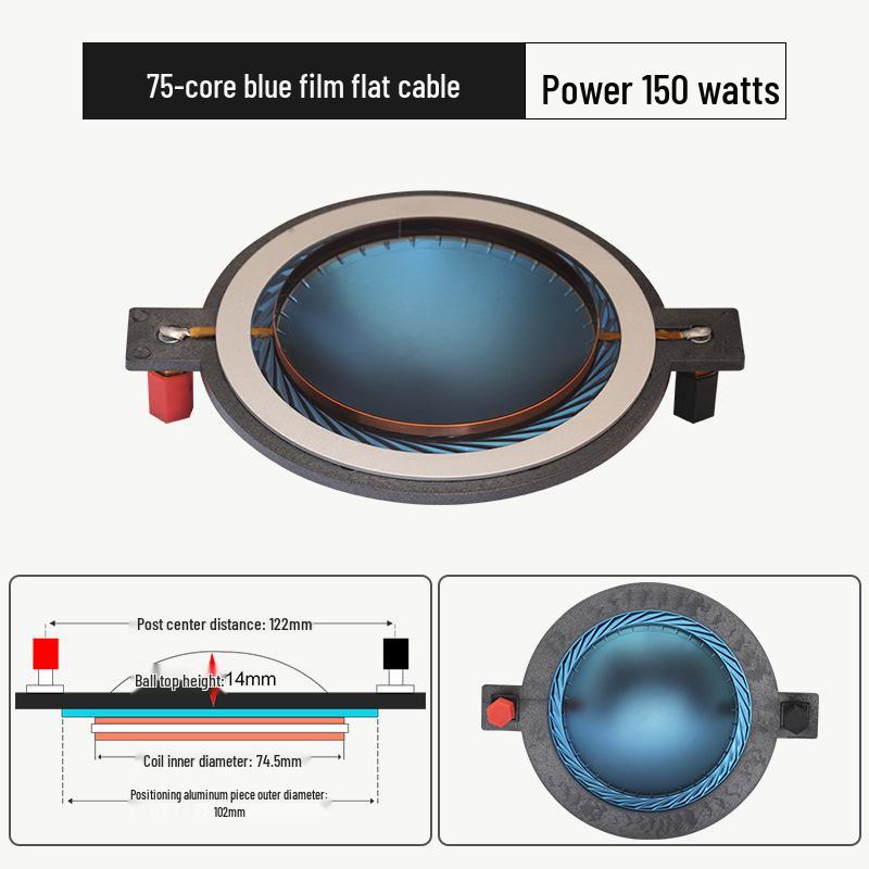 74.5mm Titanium Diaphragm Tweeter Voice Coil with Round & Flat Wire - 75 Core Speaker Audio Accessory