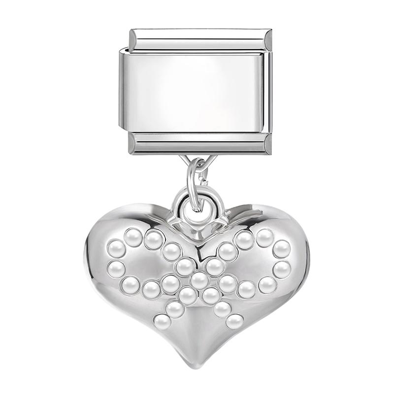 New Bow Crown Butterfly Heart Key Cherry Pendant Italian Charm Link Stainless Steel Fit 9MM Bracelet Women Men DIY Making Gifts