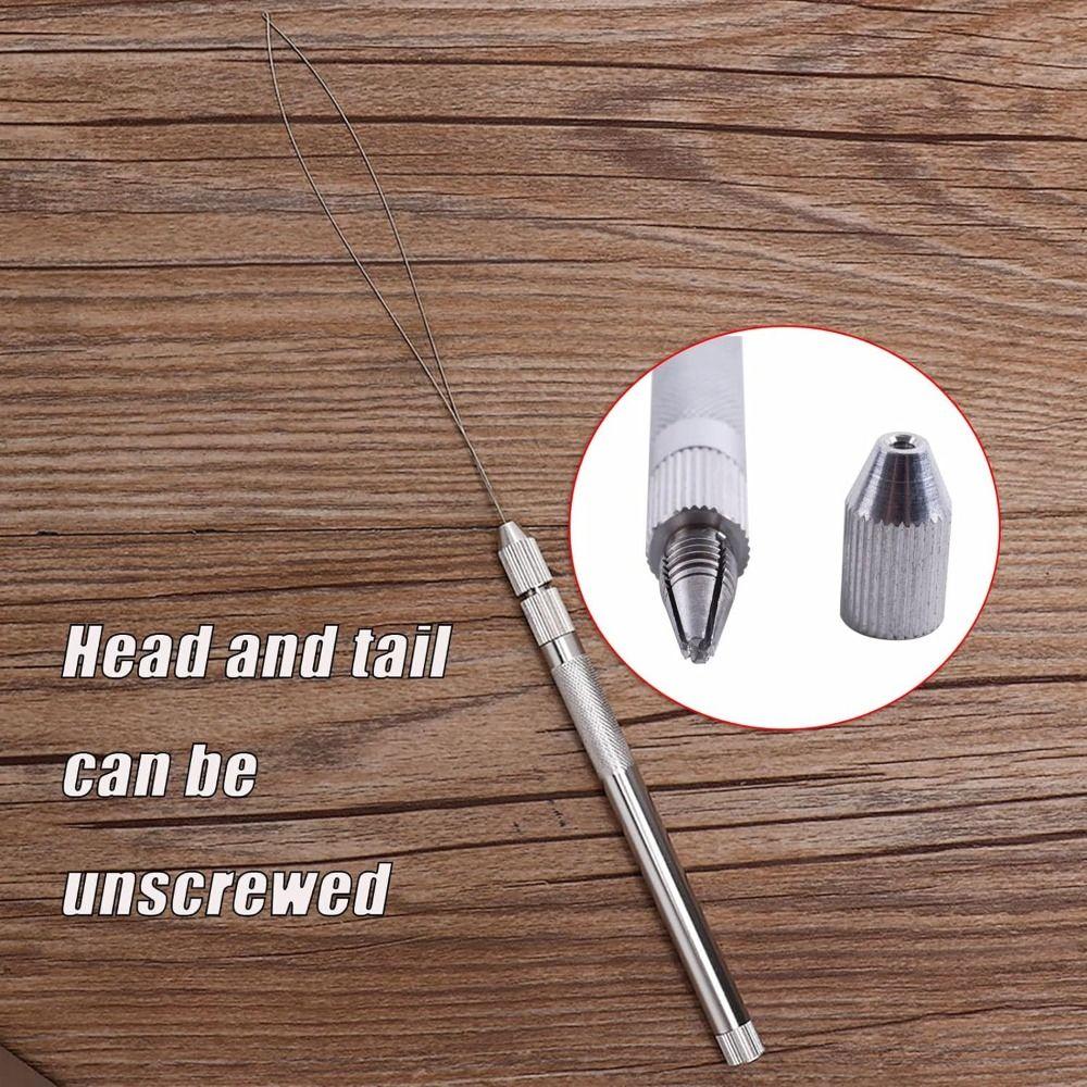 Metal Hair Extension Tools Detachable Pulling Needle Threader Crochet Needle  Salon Accessories
