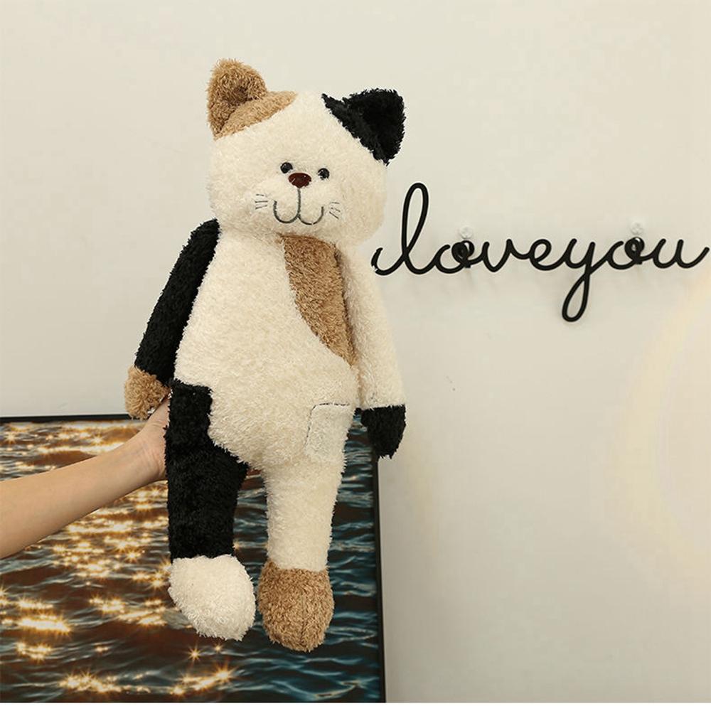 50CM Te Ris Katt Plysjleke Tegneserie Lang Pellet Katt Kawaii Sengpute Sovende Dukke Gi Barn Bursdags Julegaver