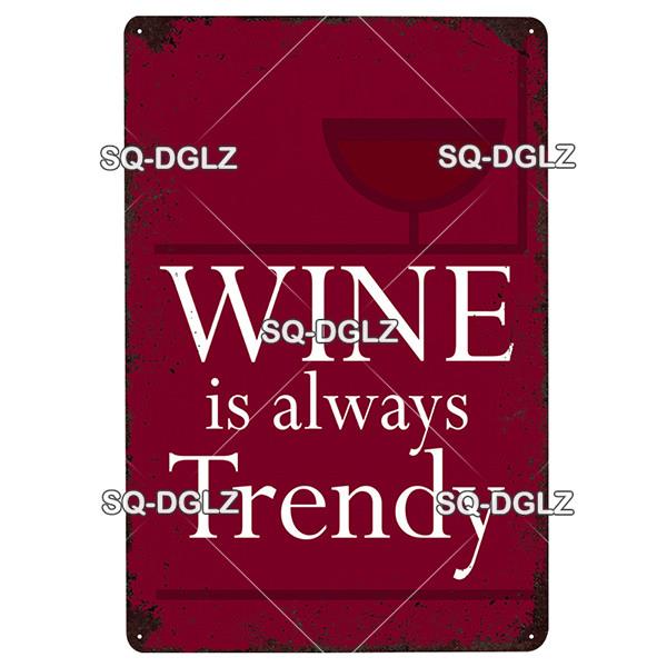 [SQ-DGLZ] Wine Metal Sign Vintage Tin Sign Bar Wall Decor Metal Crafts Home Decor Painting Plaques Art Poster Custom
