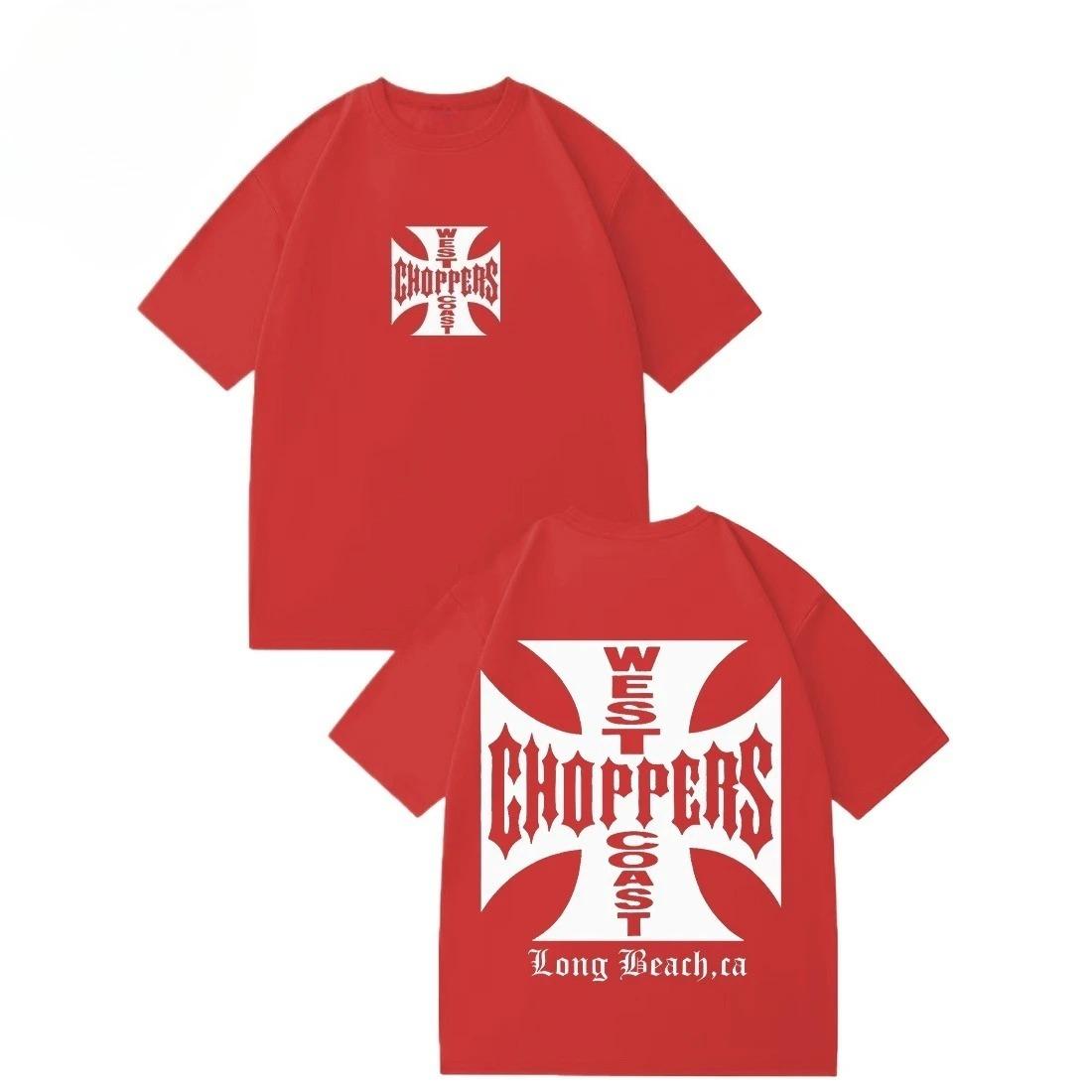

Двостороння футболка з логотипом West Coast Choppers Iron Cross, Унісекс Байкерський Вуличний одяг, Звичайна футболка з коротким рукавом, 100% Бавовна L зелений