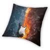 Rock Music 3D Guitar Cushion Cover 45X45 Home Decorative Print Music Note Throw Pillow Case For Sofa Double-Sided