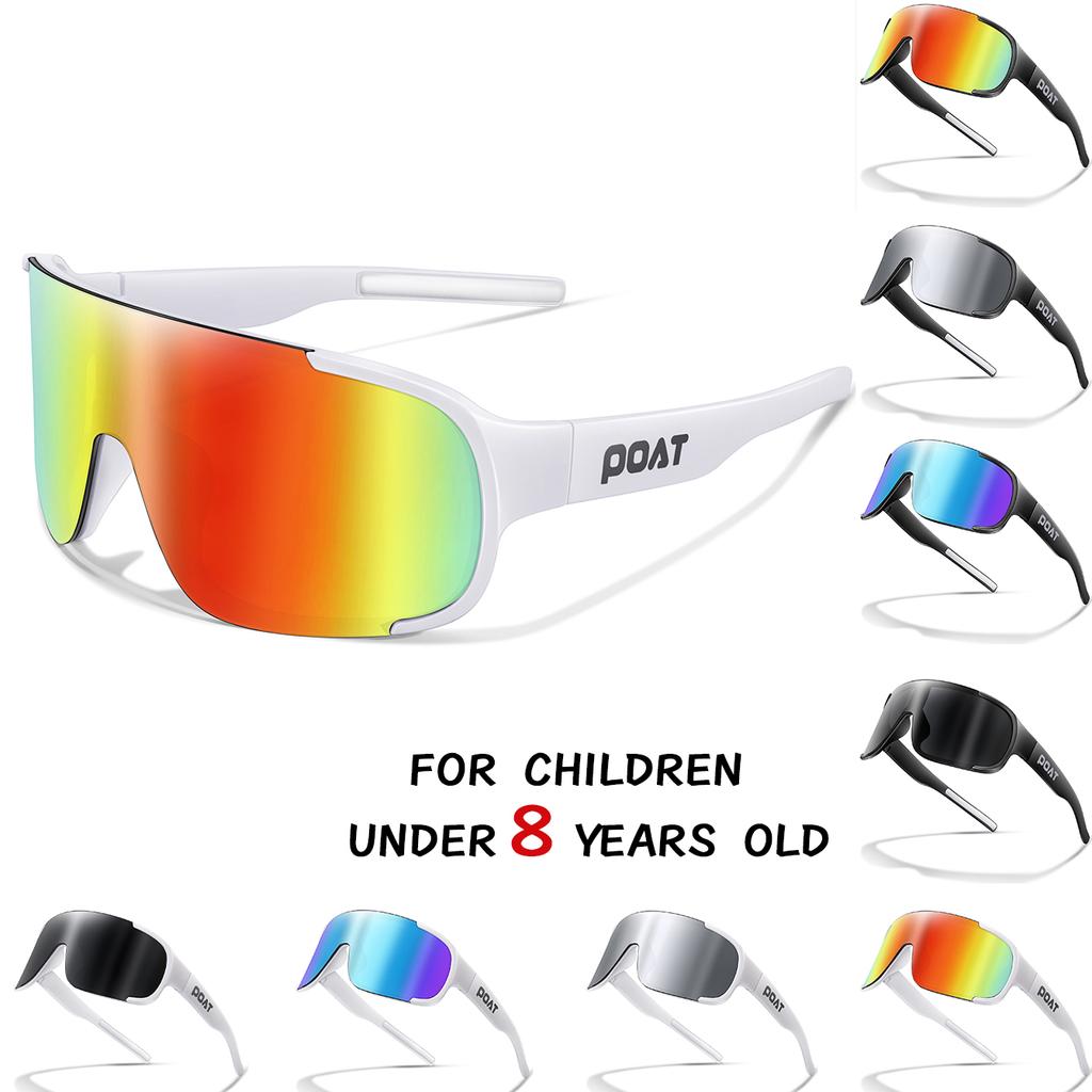 POAT Brand Kids Sunglasses UV400 3-8 Years Boys Girls Bike Goggles Outdoor Cycling Eyewear MTB Road Bike Hiking Gifts