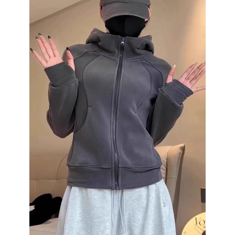 Womens Thick Fleece Hooded Sweatshirt Oversized Casual Winter Jacket Soft Warm Long Sleeve