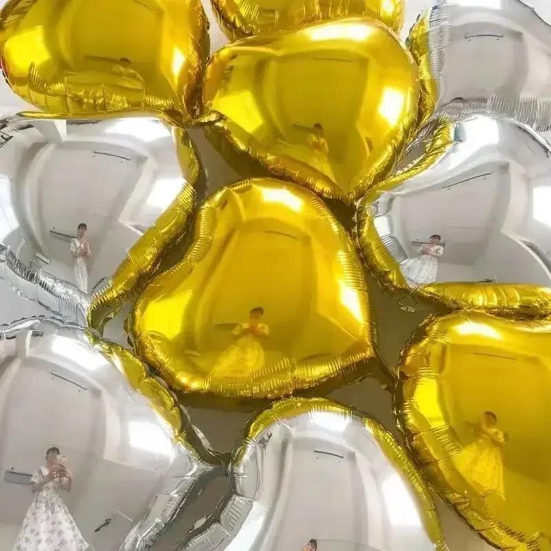 

20/10 шт. Фольговані повітряні кулі «Серце любові» 18-дюймові гелієві повітряні кулі Globos День народження, Весілля, День Святого Валентина, Прикраса для вечірки, Різнокольорові повітряні кулі 10pcs&18inch