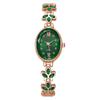 Luxury Rhinestone Women's Wristwatch with Round Dial and Colored Diamond Bracelet.