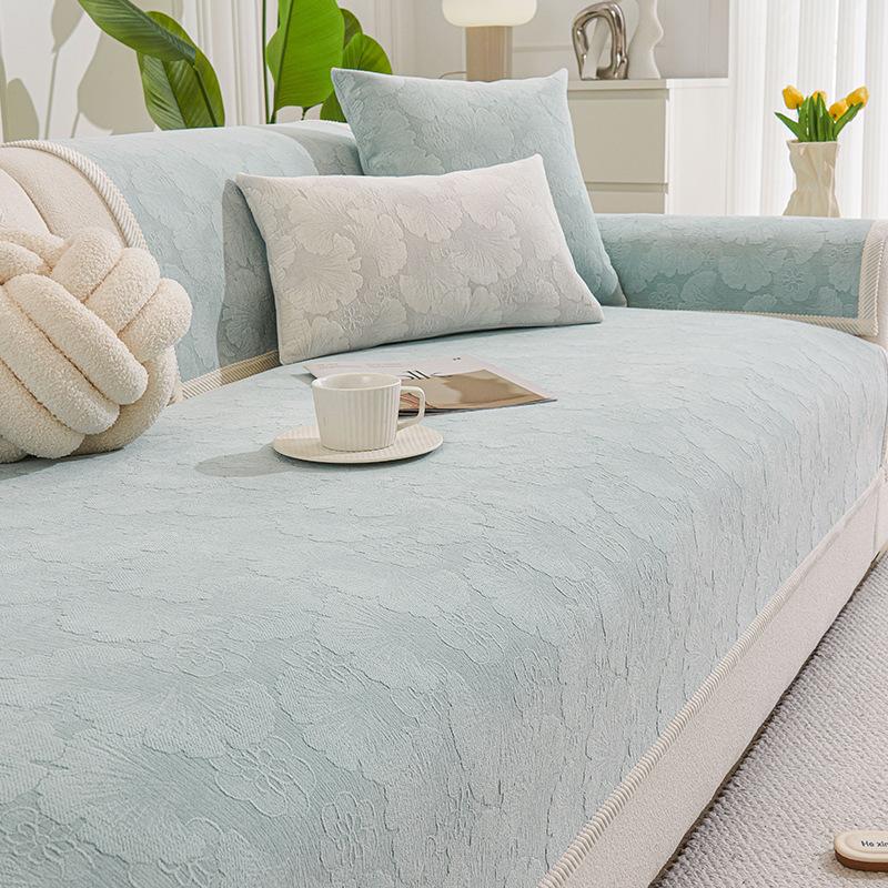 Cream Wind French Sofa Cushion, Universal In All Seasons, Non-Slip Seat Cushion, High-End Solid Color Sofa Cover, Cloth Towel
