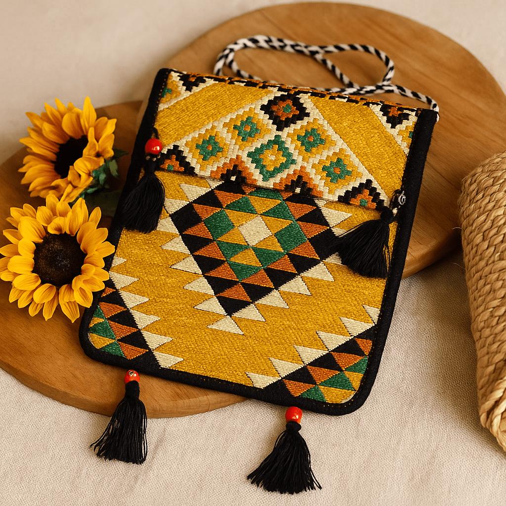 Kilim Messenger Bag Yellow