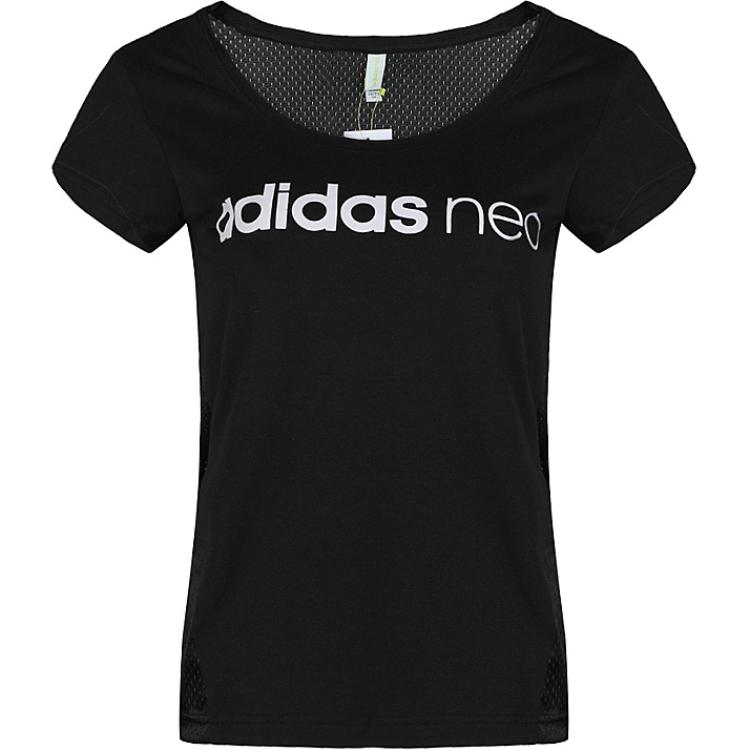 

Adidas Neo Base Series Lifestyle Casual W Mesh Logo Breathable Round Neck Short Sleeve T-Shirt Women T-Shirts Black CD6648 M