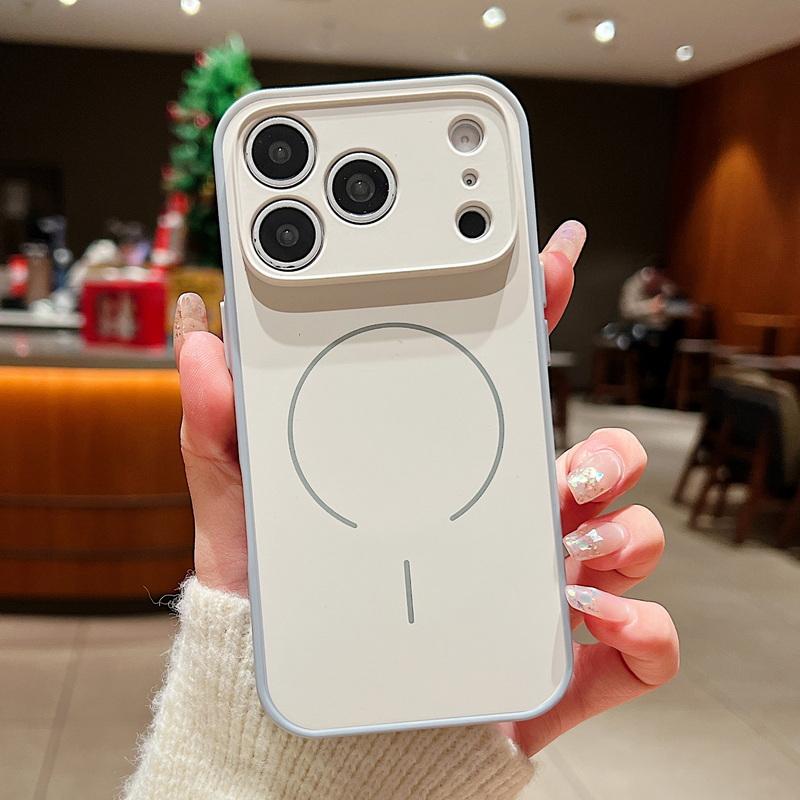 

Phone Case For iPhone 17 Pro Max Luxury Magnetic For Magsafe Wireless Charge Shockproof Matte Cover For iPhone 16 Pro Max 15 14 13 iPhone 13 Pro Max серый