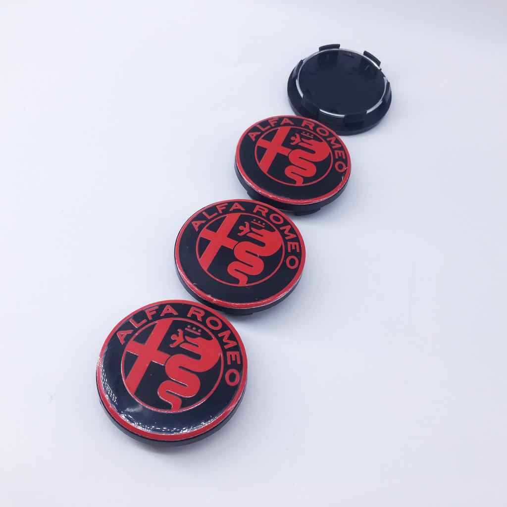 WZLN3 4pcs/Set 50MM for Alfa Romeo Giulietta GTAM Mito Brera Giulia F1 Car Wheel Hub Logo Modification Hub Cover Decoration Set