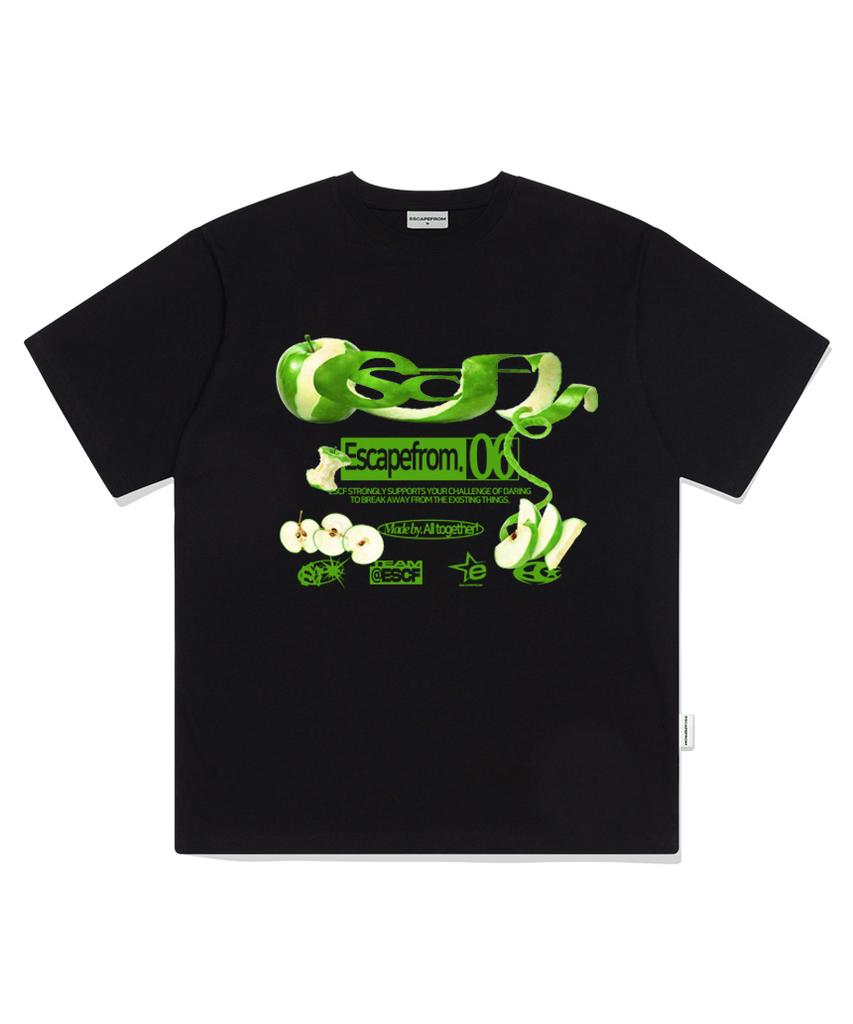 ESCAPEFROM Apple Escf Logo Collage Print Oversized Short Sleeve T-Shirt [2 Colors]