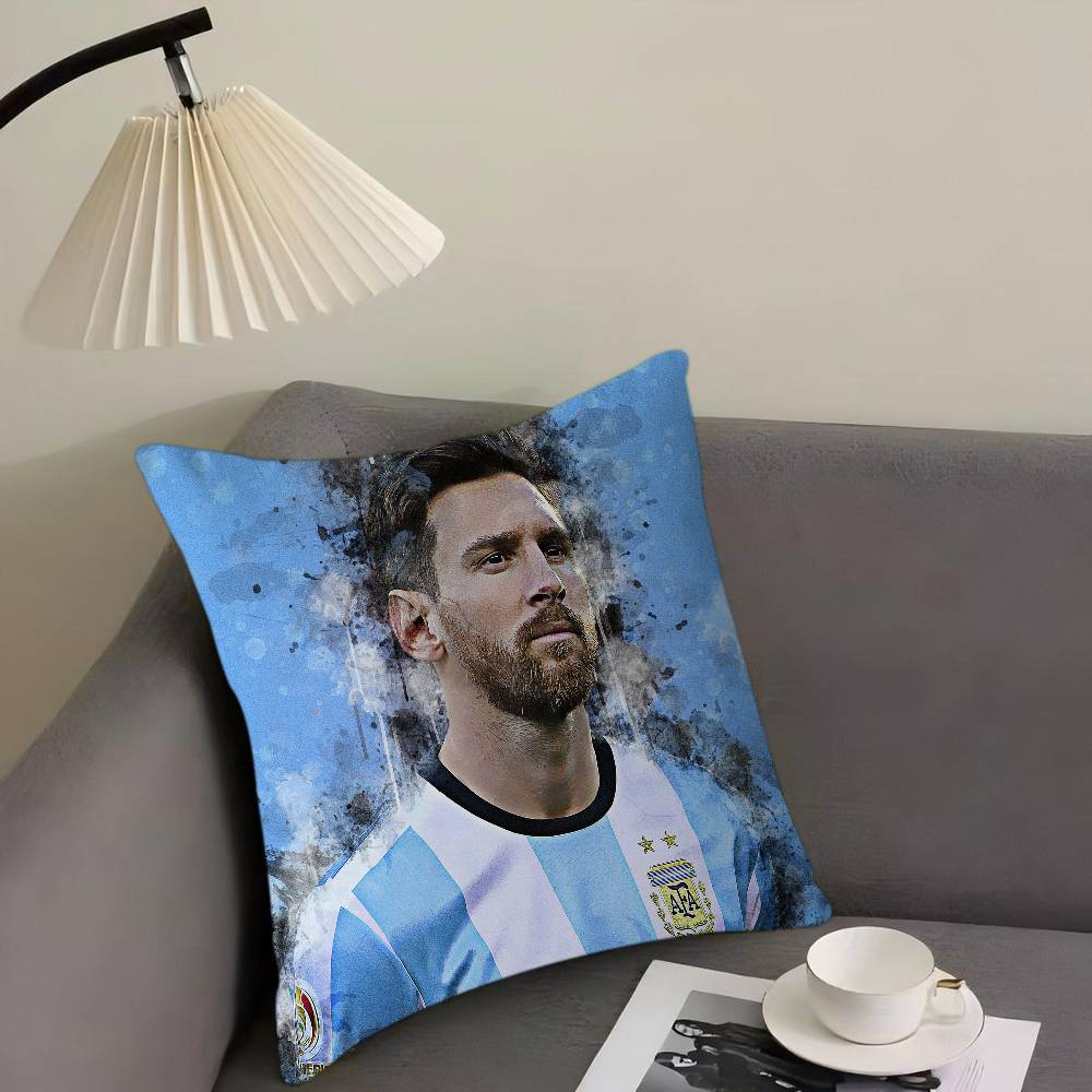 Football Star L-Lionel M-Messi Pillow Cushion Cover Pillowcase Living Room Sofa Home Decor Customized