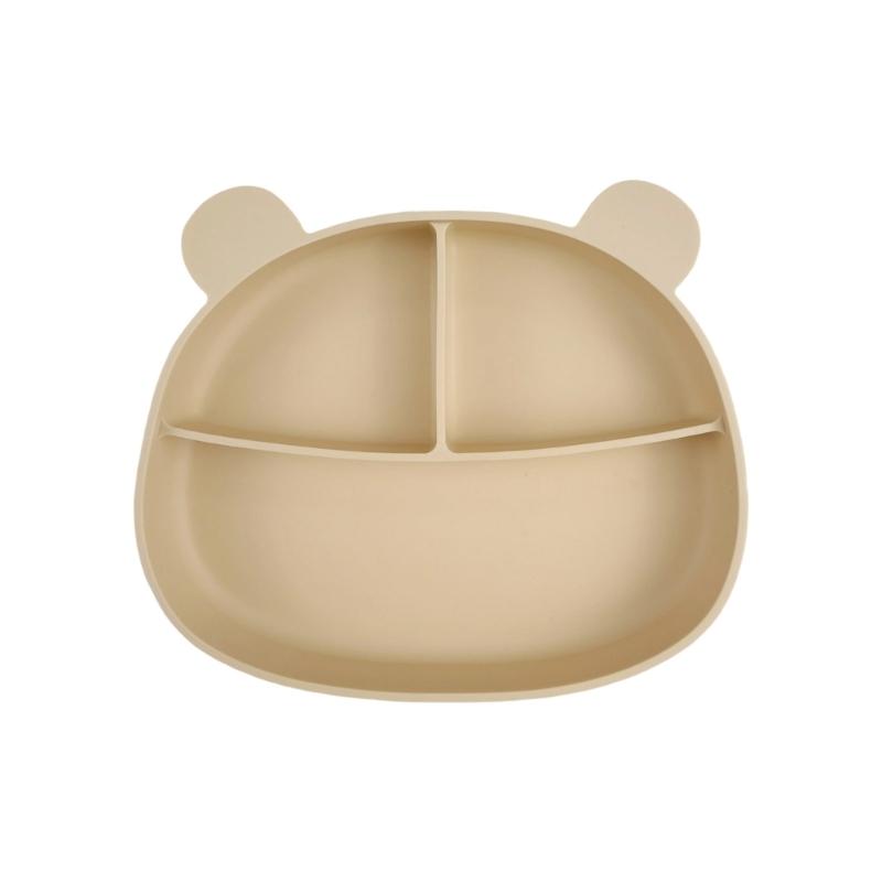 

Toddler Silicone Dinnerware Dinning Plate Suction Cup Base Meal Tray Dishwasher and Microwave Safe for Easy Cleaning білий