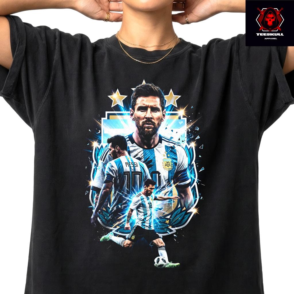 Lionel Messi Coppa del Mondo Argentina Leggende del Calcio T-Shirt Premium Unisex
