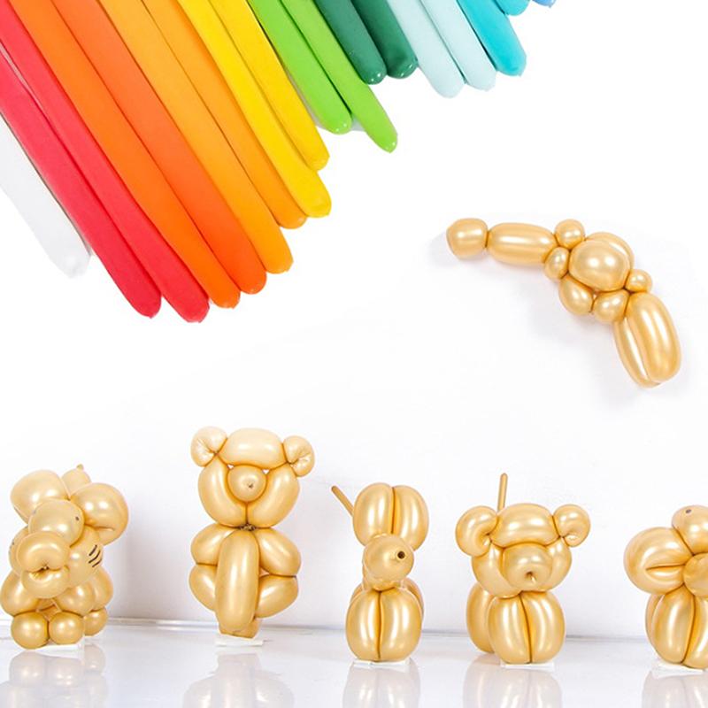 100/200Pcs Long Balloon Latex Children Diy Toy Woven Balloon Design Cute Cartoon Color Elastic Kids Boys Girls Birthday Gifts