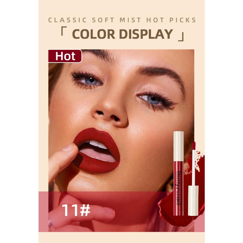 QiBest Non-Stick Lip Glaze Matte Matte Liquid Lipstick Non-Fading Lip Gloss