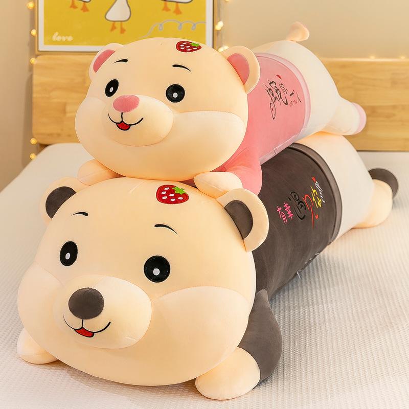 Bear sleeping long sleeping throw pillow plush toy doll large rag doll bed hugging sleeping with pillow